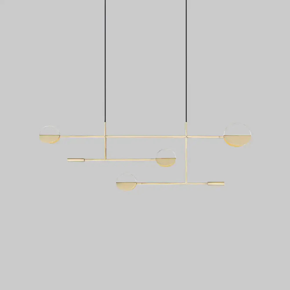 DecorBites™ minimalist black gold pendant light with geometric design and clear glass orbs for dining room island
