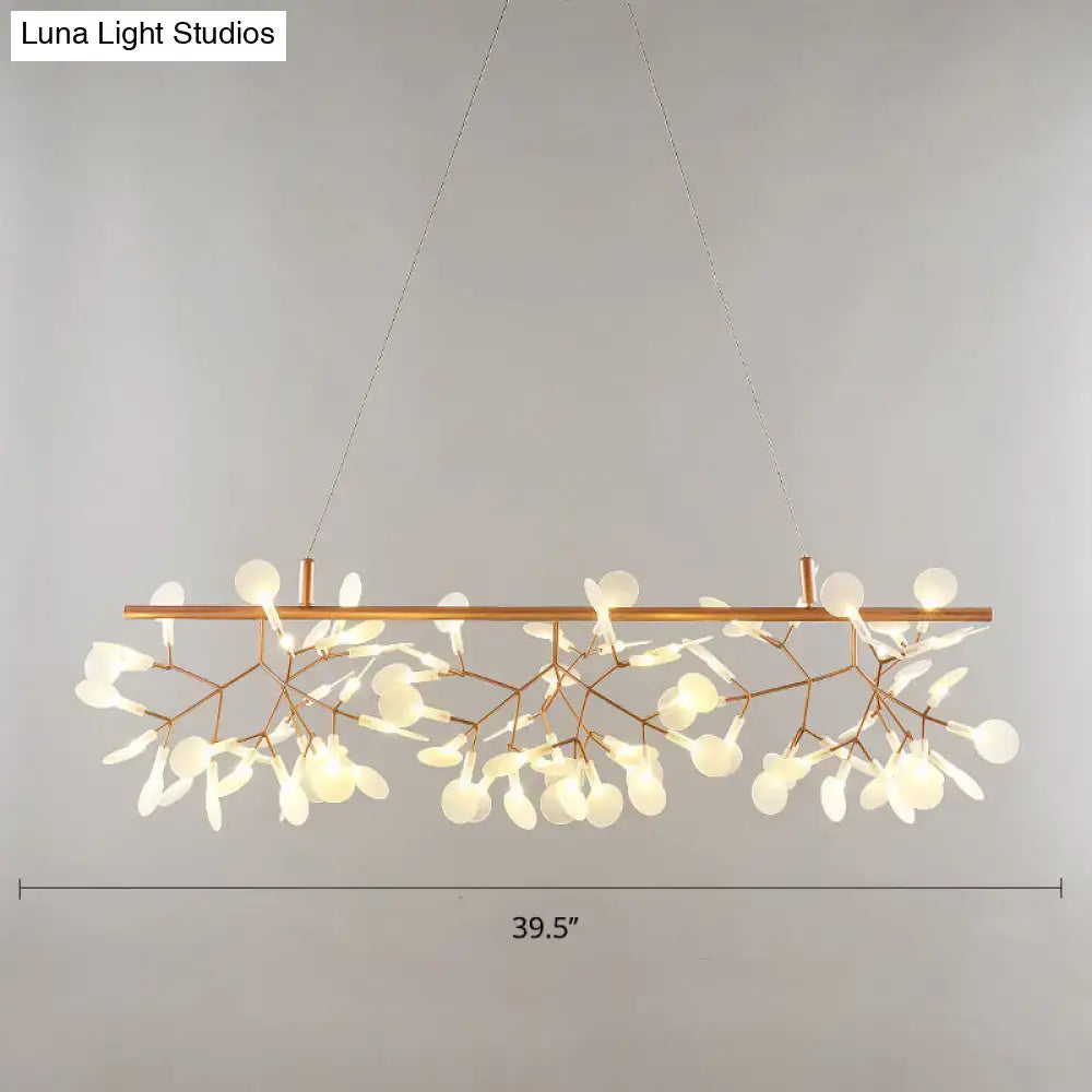 DecorBites™ minimalist gold pendant ceiling lamp with copper frame and white glass orbs for pendant ceiling lighting