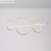 Decorbites minimalist acrylic led modern ceiling light pendant lamp in black gold with warm white light 110v-120v 220v-240v