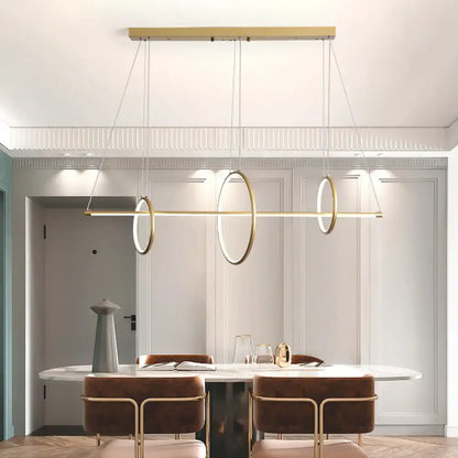 Modern ceiling light decorbites™ gold-toned acrylic pendant lamp with three rings for 110v-120v and 220v-240v use