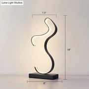 DecorBites minimalist aluminum led table lamp with sleek black and white design and remote control for living room lighting