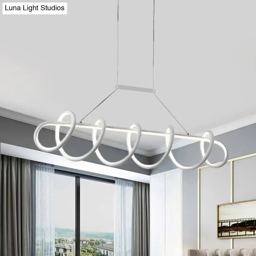 Decorbites minimalist white ceiling light with sleek continuous loop design for dining room 220v-240v 110v-120v