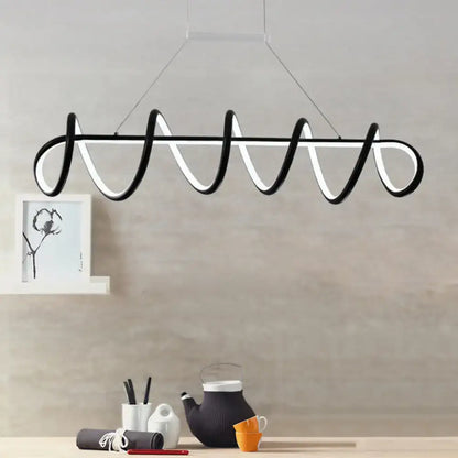 Decorbites™ minimalist black and white led ceiling light with sleek wavy design for dining room 220v-240v and 110v-120v