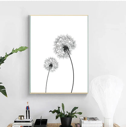 ’Minimalist Dandelion Canvas Wall Art Set’ - Posters