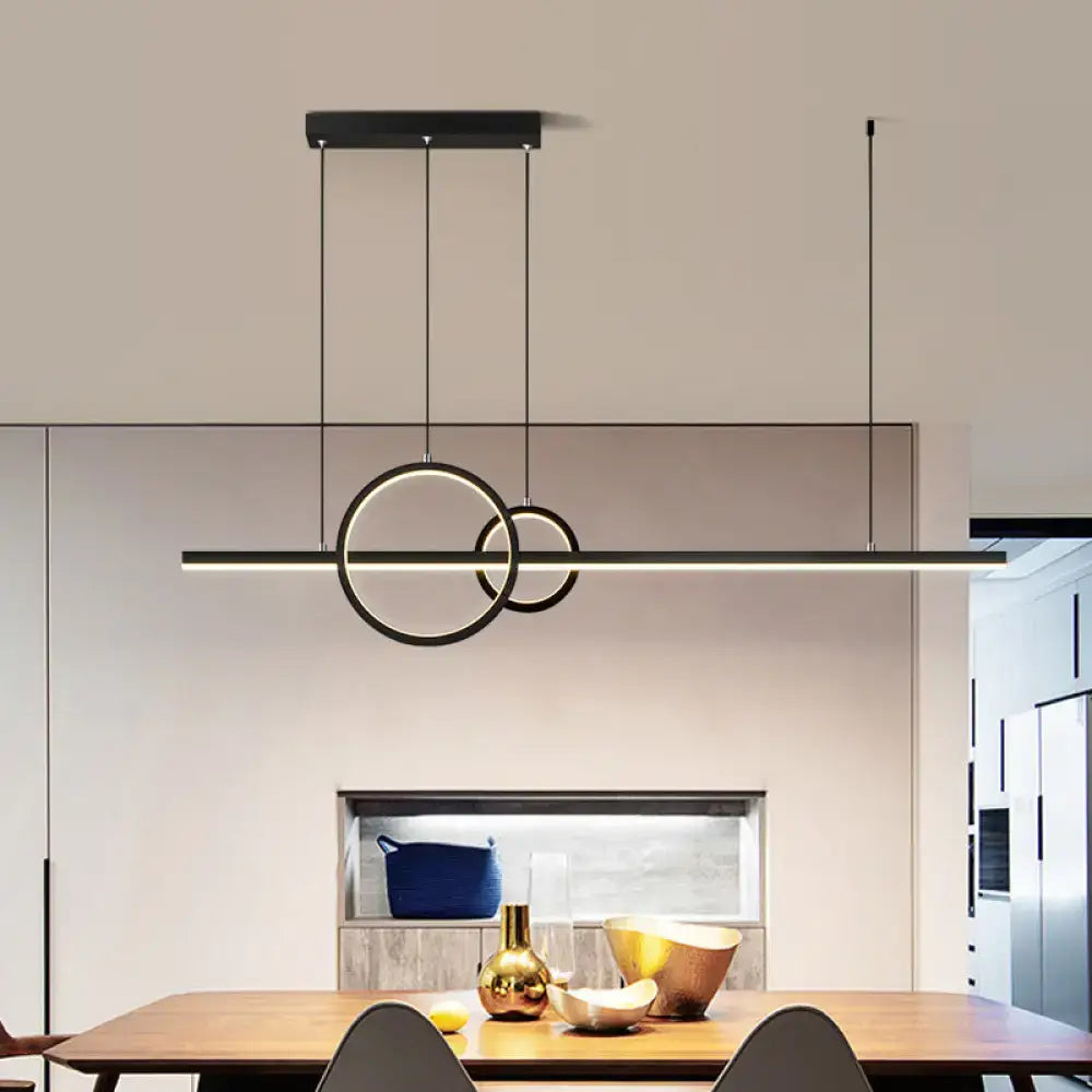 Decorbites minimalist black ceiling light with sleek linear ring design and warm third gear for kitchen island lighting
