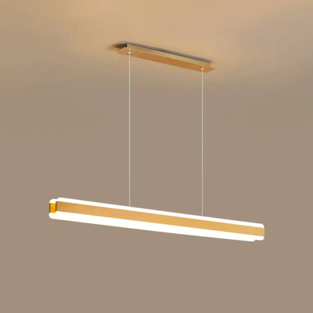 DecorBites™ minimalist led island pendant linear acrylic hanging light with gold accents for dining room illumination