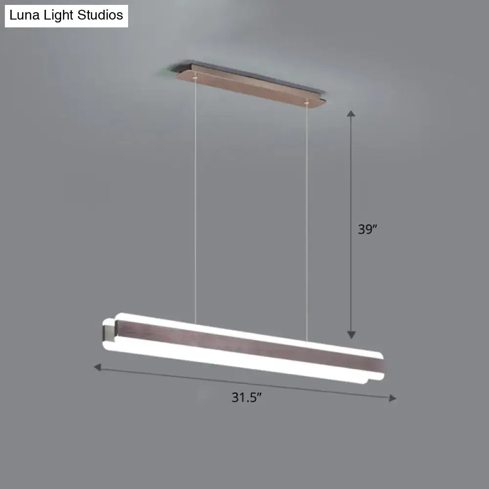 Modern decorbites™ minimalist led island pendant with linear acrylic hanging light in white and bronze for dining room