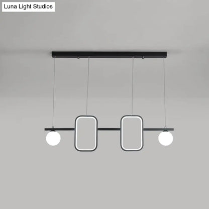 DecorBites™ minimalist metal pendant light with symmetrical geometric led panels and cream glass shade with remote control stepless