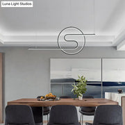 Modern minimalist pendant led hanging light with s shaped led strip in polished chrome for dining room use