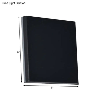 Minimalist black 6-inch square wall washer light with smooth matte finish for living room sconce lighting