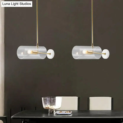 DecorBites™ minimalistic brass pendant light with translucent glass shade and white marble ends for dining table e12 e14 inch fixture