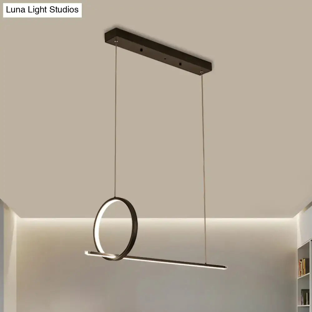 Modern black and white decorbites minimalistic iron LED ceiling light fixture with sleek circular ring design and rectangular mount