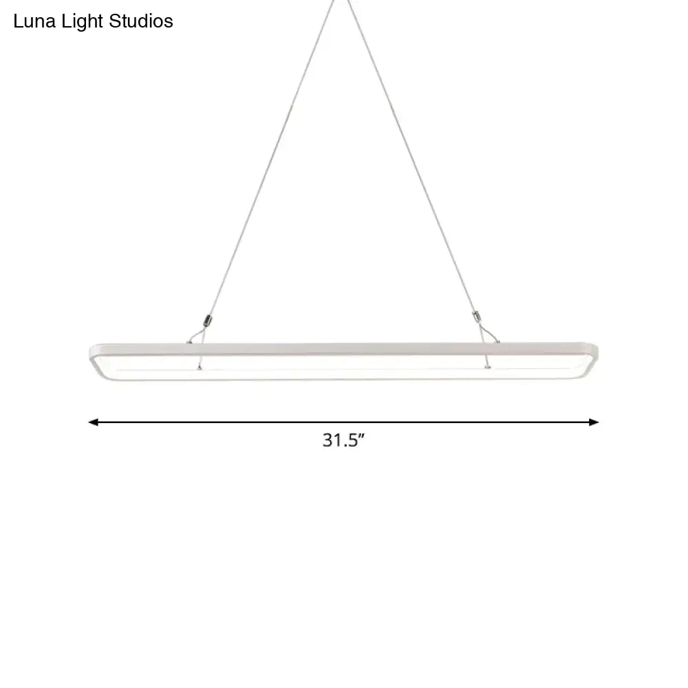 Decorbites™ minimalistic white rectangular led pendant light with acrylic shade warm white compatible with 110v-120v and 220v-240v