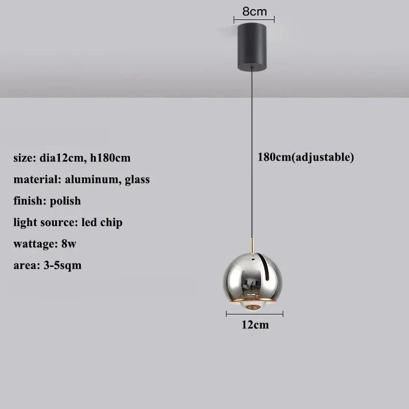 Modern Adjustable LED Pendant Light - Chrome