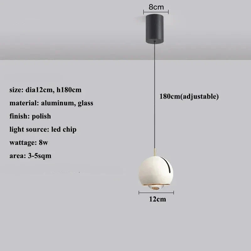 Modern Adjustable LED Pendant Light - White