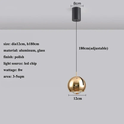 Modern Adjustable LED Pendant Light - Gold