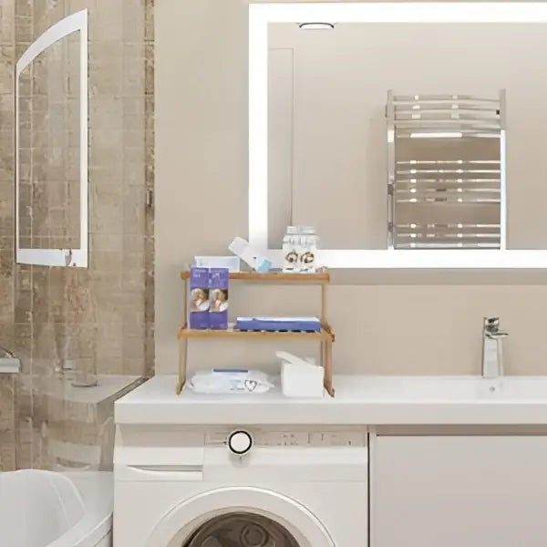 White front-loading washing machine with circular control knob and integrated detergent dispenser for efficient laundry use