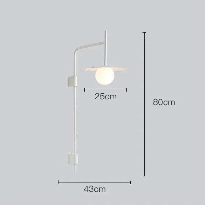 Modern Bedside Wall Light - White / Large
