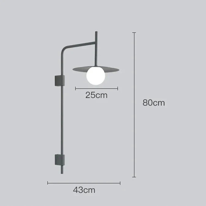 Modern Bedside Wall Light - Grey / Large