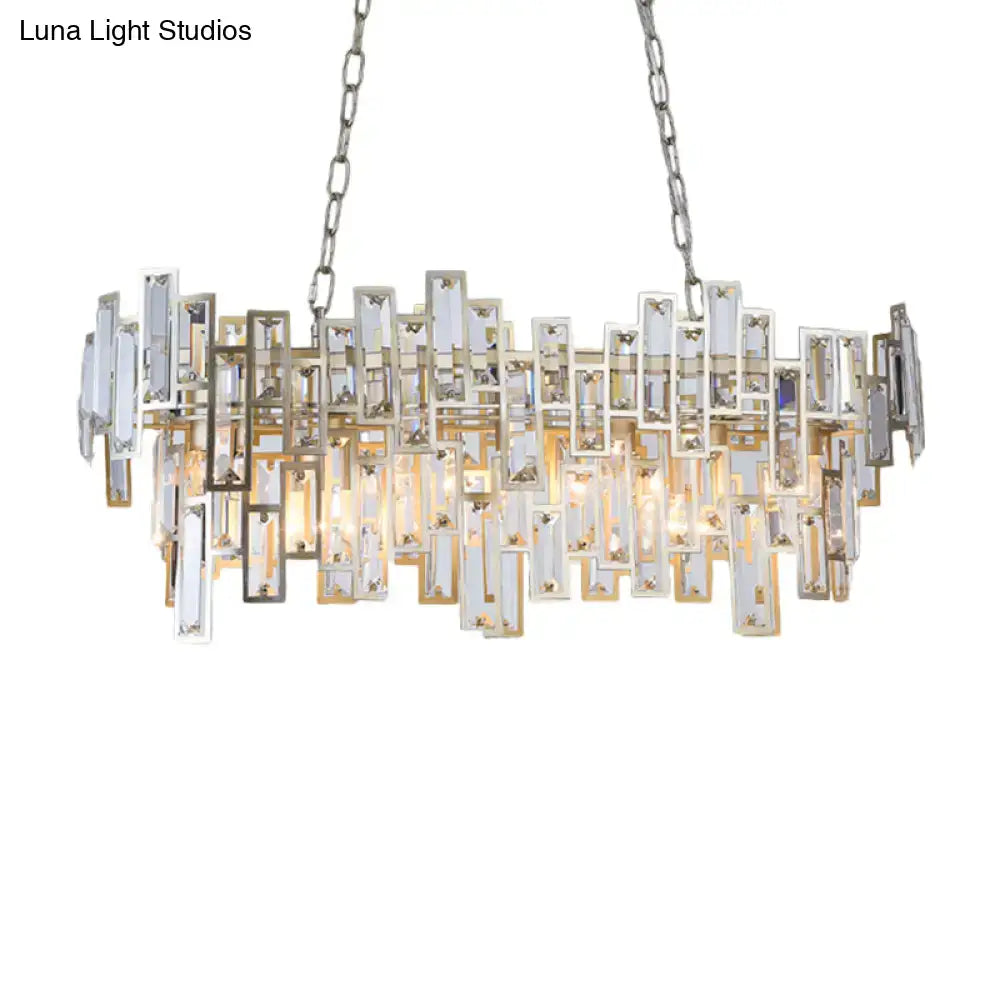 Decorbites modern black and gold oval pendant lamp light fixture with crystal accents and e26 e27 island lighting functionality
