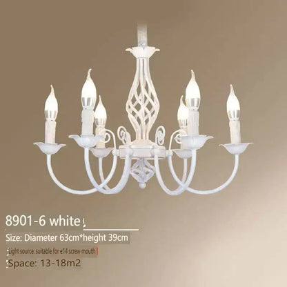 DecorBites™ modern black iron chandelier with five candle-style bulbs and ornate wrought iron design for living room