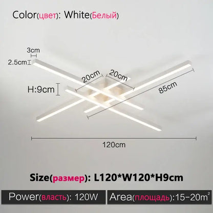 Decorbites™ modern black chandelier square led light with sleek geometric design for bedroom and living room decor