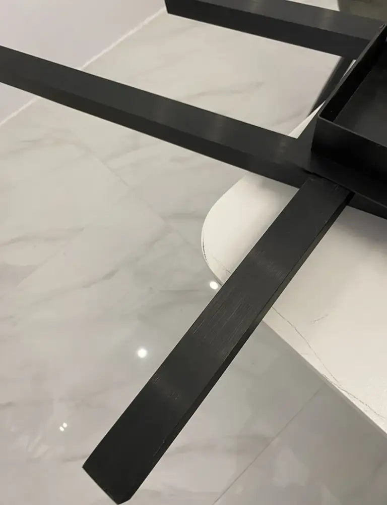 Decorbites modern black chandelier square with sleek black metal table leg for bedroom and living room lighting