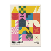 Vibrant bauhaus canvas print with bold geometric shapes in primary and secondary colors for modern decor bites canvas print