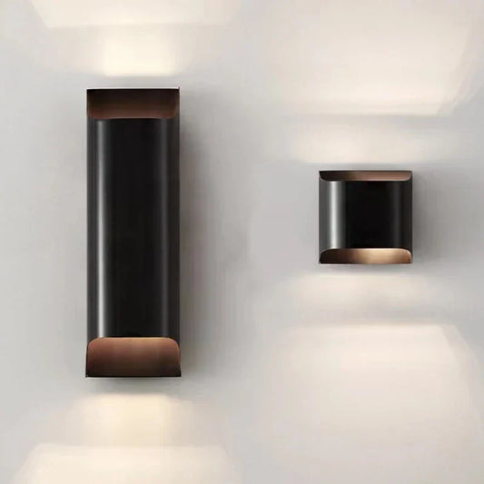 Modern Brass LED Wall Lamp - Black / Large