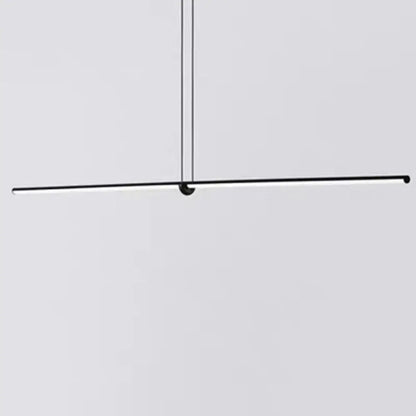 Decorbites modern designer line art black metallic ceiling light with minimalist linear design for dining room island lighting