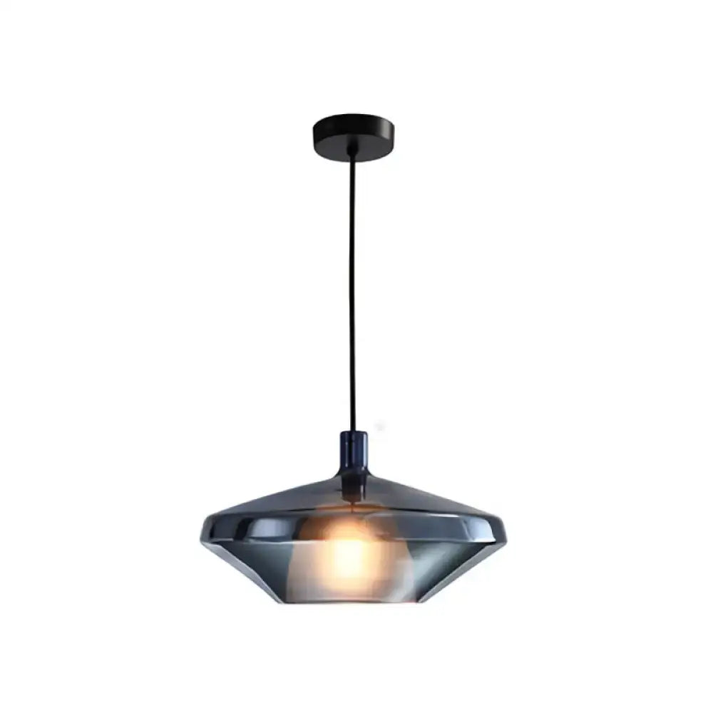 DecorBites™ modern pendant light with sleek black fixture and geometric glass shade for dining room with fixture height