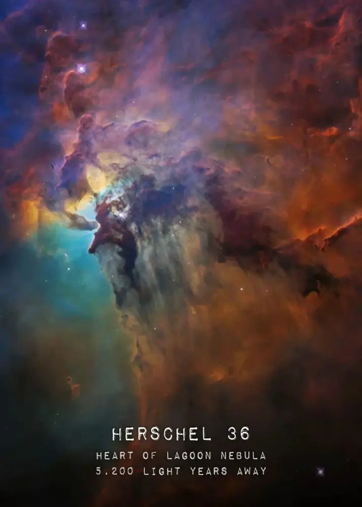 DecorBites™ modern galaxy canvas wall art piece featuring vibrant cosmic nebula in orange purple blue and teal hues
