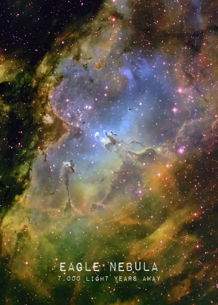 Decorbites™ modern galaxy canvas wall art piece featuring a vibrant cosmic nebula in blue, green, and orange hues
