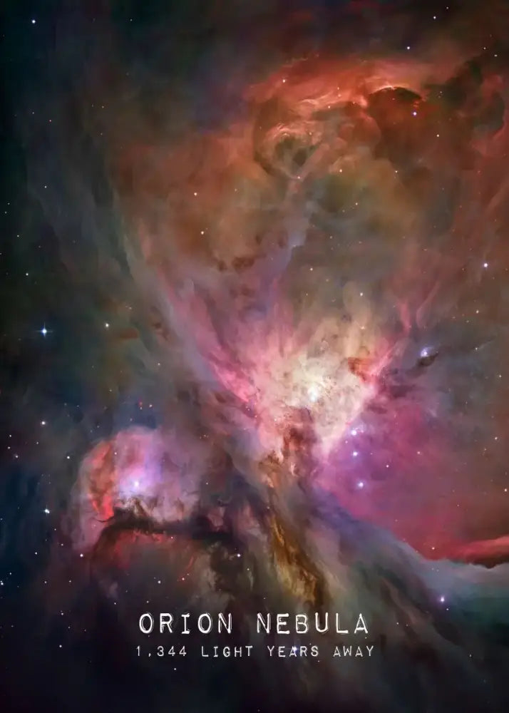 Decorbites™ modern galaxy canvas wall art features vibrant pink and orange nebula swirling cosmic clouds design