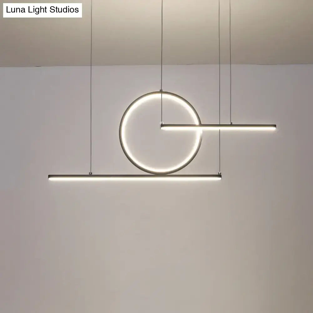 Decorbites modern geometric led pendant light in matte black with warm white illumination for kitchen island lighting