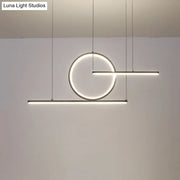 Decorbites modern geometric led pendant light in matte black with warm white illumination for kitchen island lighting