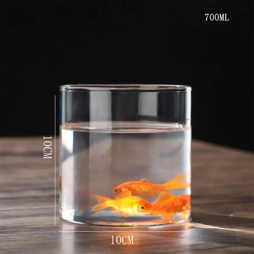 Decorbites™ modern clear glass hydroponic vase 700ml with orange goldfish for wedding decor and hydroponic use