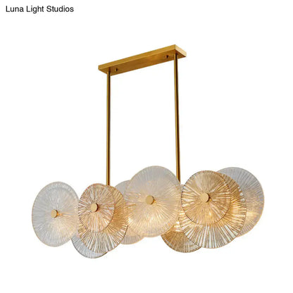 Decorbites modern gold finish pendant light with prismatic glass shade features 8 bulbs ideal for dining room or kitchen island