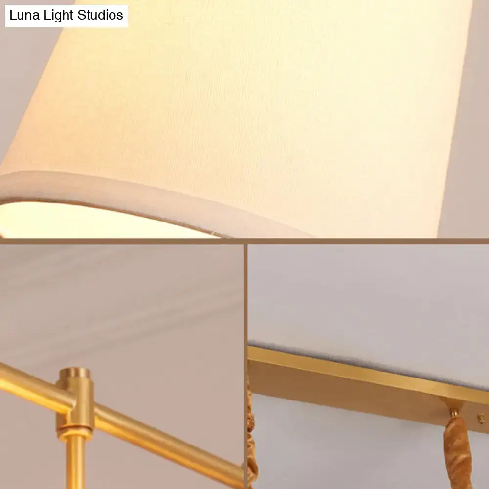 A cream fabric empire shade with gold metal frame and decorative tassels for decorbites 220v-240v chandelier light