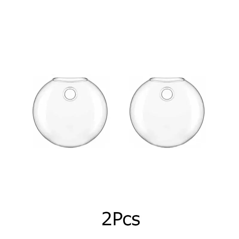 DecorBites™ modern hanging glass spherical wall planters with small circular openings for hanging glass vase decor
