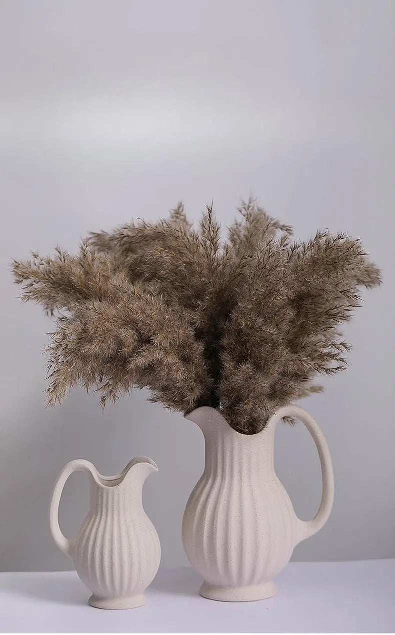 Modern Ins Style White Ceramic Spiral Vase - Vase