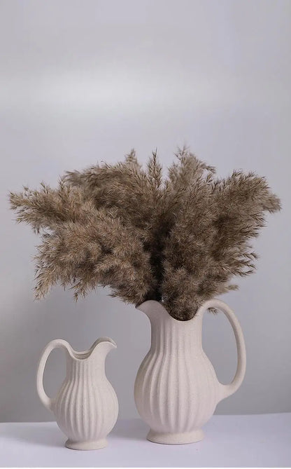 Modern Ins Style White Ceramic Spiral Vase - Vase