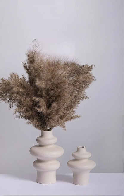 Modern Ins Style White Ceramic Spiral Vase - Vase