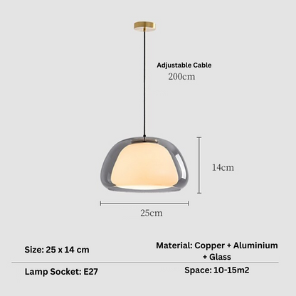 Modern Jelly Globe Glass Pendant Ligh - Smokey / 25 cm