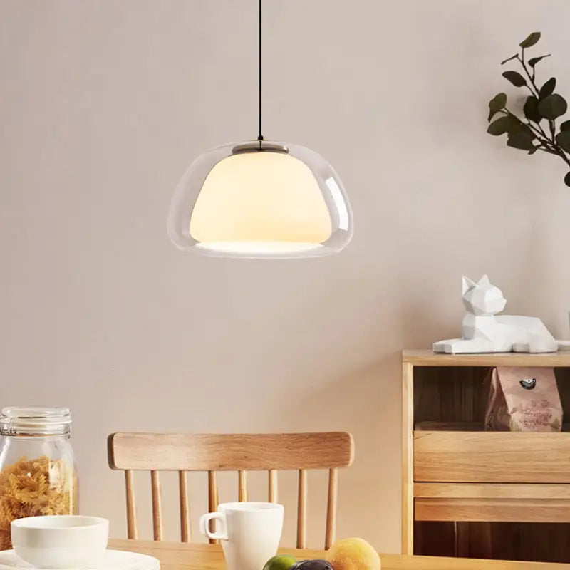 DecorBites™ modern jelly globe pendant light with clear glass dome and warm diffused glow perfect for ambient lighting