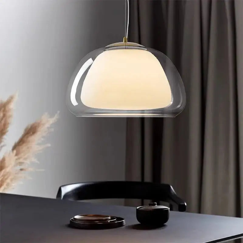 DecorBites modern jelly globe globe pendant light with clear glass dome and warm diffused glow for stylish lighting