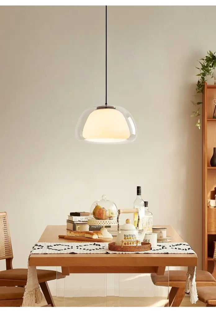 DecorBites™ modern jelly globe glass pendant light with clear dome and warm diffused glow for stylish lighting