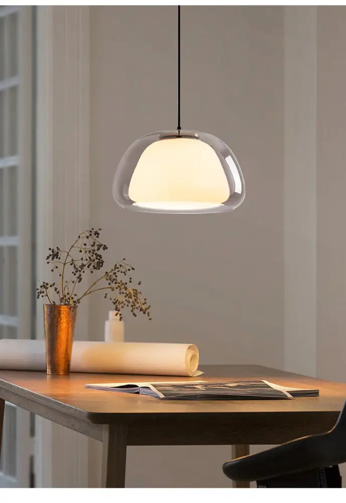 DecorBites modern jelly globe glass pendant light with warm diffused glow and sleek chrome globe pendant light accents