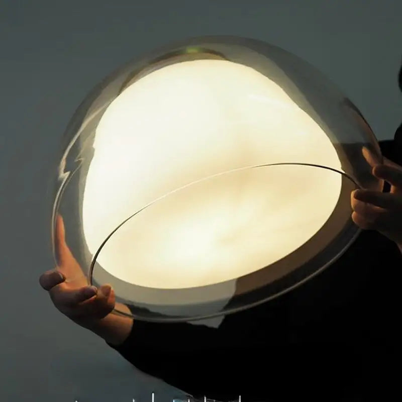 DecorBites modern jelly globe glass pendant light with sleek translucent dome and warm diffused glow