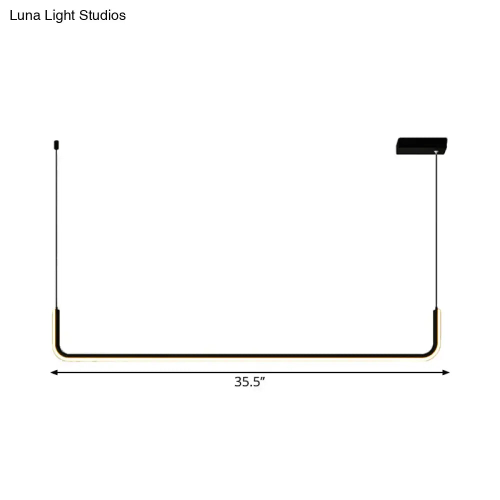 Black and brass metal half rectangle hanging lamp kit with warm white adjustable lighting by DecorBites modern LED